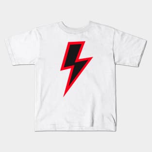 Black Lightning Bolt with Red Outline Kids T-Shirt